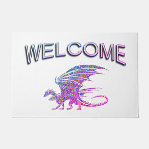 Erstaunlicher Mosaik-Drache Willkommen Fußmatte