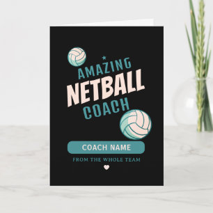 Erstaunlicher Netball-Trainer Personalisierter Nam Dankeskarte