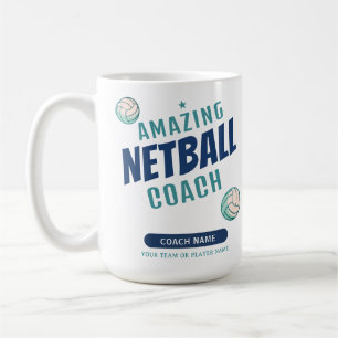 Erstaunlicher Netball-Trainer Personalisierter Nam Kaffeetasse