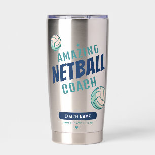 Erstaunlicher Netball-Trainer Personalisierter Nam Thermobecher