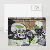 Erstaunlicher Schädel und Schimpanse Graffiti Postkarte (Vorne/Hinten)