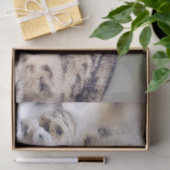 Erstaunlicher Schneeleopard liegt Seidenpapier (Geschenk)