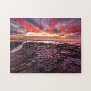 Erstaunlicher Sonnenuntergang an den Gezeitentümpe Puzzle