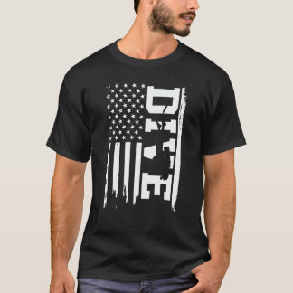 Erstaunlicher Tauchgang Amerikanische Flagge Tauch T-Shirt