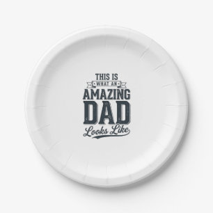 Erstaunlicher Vater Vintage-Typografie-Shirt-Desig Pappteller