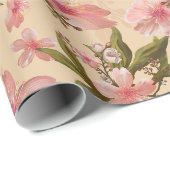 Erstaunliches Blumenmuster Geschenkpapier (Rolleneckpunkt)