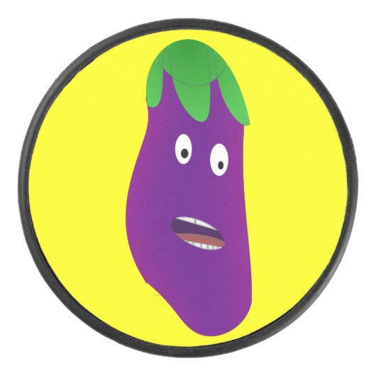 Erstaunliches Eggplant von Kenneth Yoncich Eishockey Puck (Vorderseite)