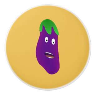 Erstaunliches Eggplant von Kenneth Yoncich Keramikknauf