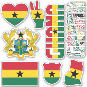 Erstaunliches Ghana prägt nationale Symbole Aufkleber