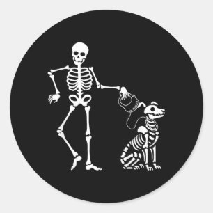 Erstaunliches Gruseliges Halloween-Design Skelett Runder Aufkleber