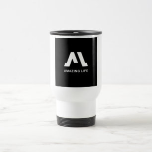 Erstaunliches Leben Monochrom A Logo Reisebecher