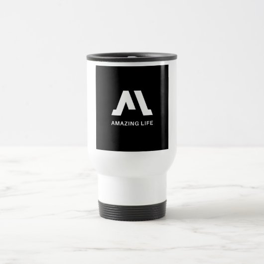 Erstaunliches Leben Monochrom A Logo Reisebecher (Mittel)