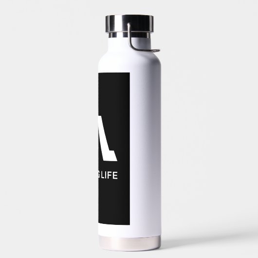 Erstaunliches Leben Monochrom A-Logo Trinkflasche (Links)