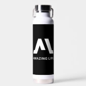 Erstaunliches Leben Monochrom A-Logo Trinkflasche (Vorne)
