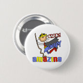 Erstaunliches Mädchen Held Button (Vorne & Hinten)
