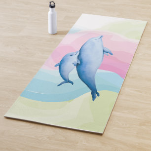 Erstaunliches Meer mit Delfinen Yogamatte