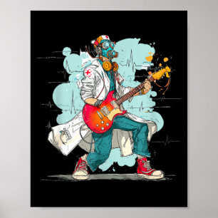 Erstaunliches Notfall-Dokument mit E-Gitarre-Grafi Poster