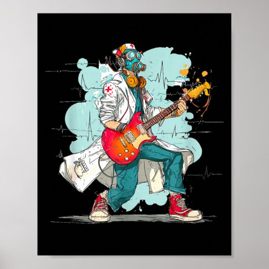 Erstaunliches Notfall-Dokument mit E-Gitarre-Grafi Poster (Vorne)