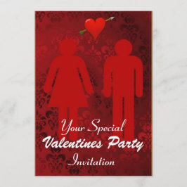Erstaunliches Party des Roten Valentinstags Einladung