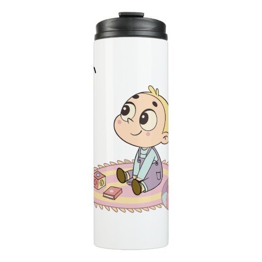 Erstaunter Junge Illustration Thermosbecher (Vorderseite)