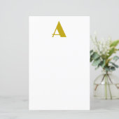 Erstbriefpapier für einfarbiges Monogramm mit Gold (Stehend Vorderseite)
