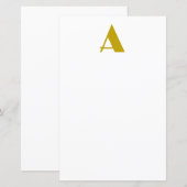 Erstbriefpapier für einfarbiges Monogramm mit Gold (Vorne/Hinten)