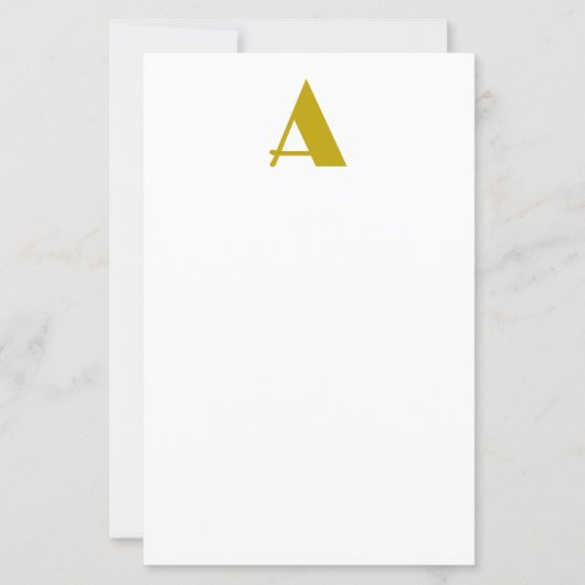 Erstbriefpapier für einfarbiges Monogramm mit Gold (Vorderseite)
