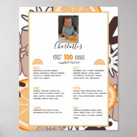 Erste 100 Foods Baby Weaning Poster