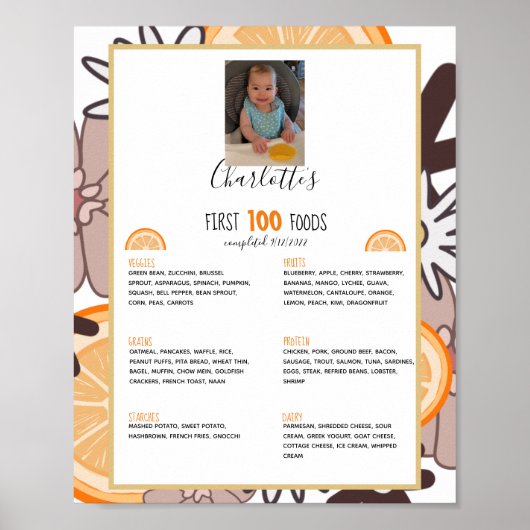 Erste 100 Foods Baby Weaning Poster (Vorne)
