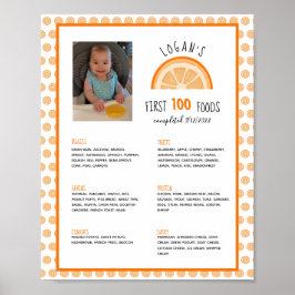 Erste 100 Foods Boy Baby Weaning Poster