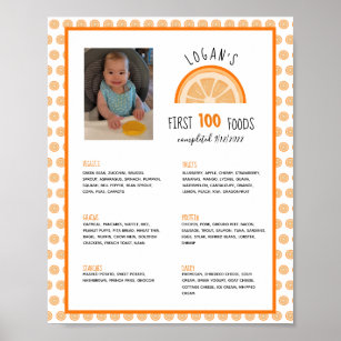 Erste 100 Foods Boy Baby Weaning Poster