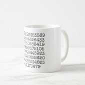 Erste 100 Ziffern der Pi-Tasse Kaffeetasse (VorderseiteRechts)