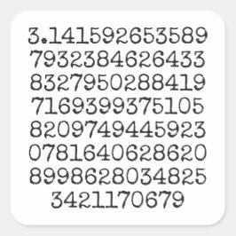 Erste 100 Ziffern des Pi-Aufklebers Quadratischer Aufkleber