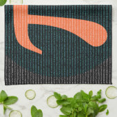 Erste 10.000 Stellen Pi in blau und orange Handtuch (Gefaltet)