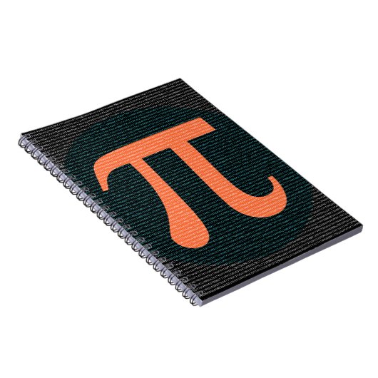 Erste 10.000 Stellen Pi in blau und orange Notizblock (Rechte Seite)