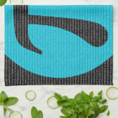 Erste 10.000 Stellen von PU, blau auf Schwarzem Geschirrtuch (Gefaltet)