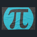 Erste 10.000 Stellen von PU, blau auf Schwarzem Geschirrtuch<br><div class="desc">Dieses Ausrüstungsbeschreibungen die ersten 10.000 Stellen der berühmten Zahl und des mathematischen Symbols, PU. Die Zahlen werden in Weiß, über einem schwarzen Hintergrund geschrieben. Das PU-Symbol wird innerhalb eines blauen Kreises gesetzt. Dieses ist sehr wichtig und symbolisch, da PU von der Abteilung des Umfangs und des seines Durchmessers eines Kreises...</div>