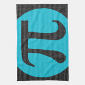 Erste 10.000 Stellen von PU, blau auf Schwarzem Geschirrtuch (Vertikal)