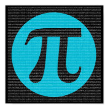 Erste 10.000 Ziffern Pi, blau auf schwarz