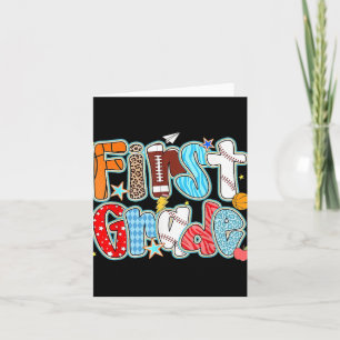 Erste 1. Klasse Junge Baseball Basketball Football Karte
