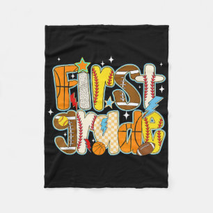 Erste 1. Klasse Junge Baseball Basketball Fußball  Fleecedecke