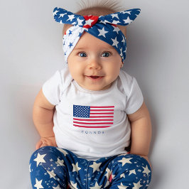 Erste 4. Juli Amerikanische Flag US Flagge Baby Strampler