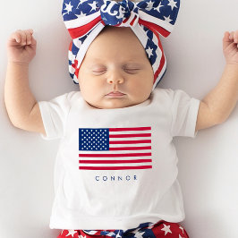 Erste 4. Juli US Flagge Amerikanische Flagge Baby T-shirt