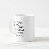 Erste 80 Jahre der Kindheits-lustigen Tasse (Vorderseite Links)