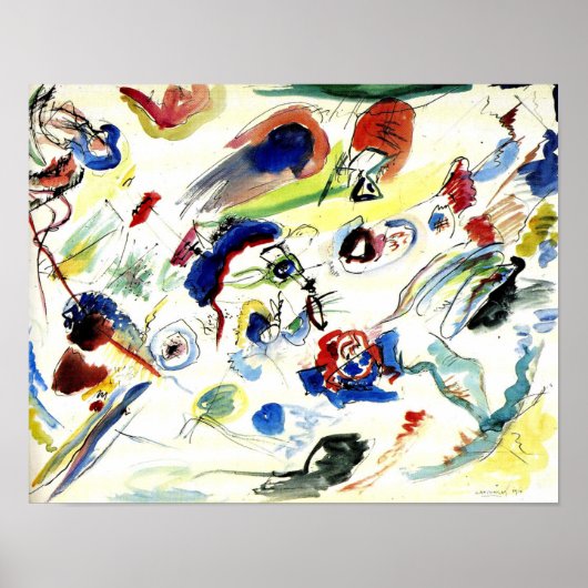 Erste Abstrakte Wasserfarbe von Wassily Kandinsky Poster (Vorne)