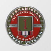 Erste Abteilung Infanterie Afghanistan Veteran Fensteraufkleber (Blatt)