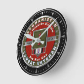 Erste Abteilung Infanterie Afghanistan Veteran Runde Wanduhr (Winkel)