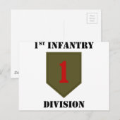Erste Abteilung Infanterie mit Text Postkarte (Vorne/Hinten)