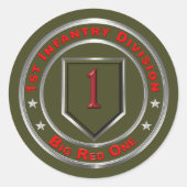 Erste Abteilung Infanterie Runder Aufkleber (Vorderseite)