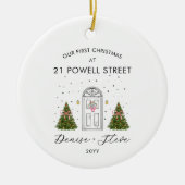 Erste Adresse Weihnachtsgeschenk Keramik Ornament (Vorne)